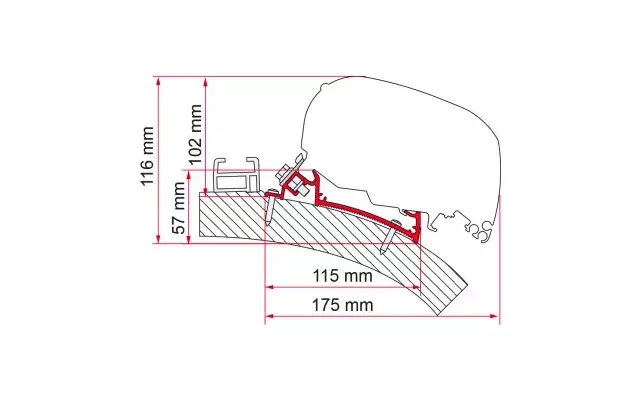 Adapter Carthago Chic i80-i90-hez, Fiamma F80/F65 árnyékolókhoz hossz 400 cm