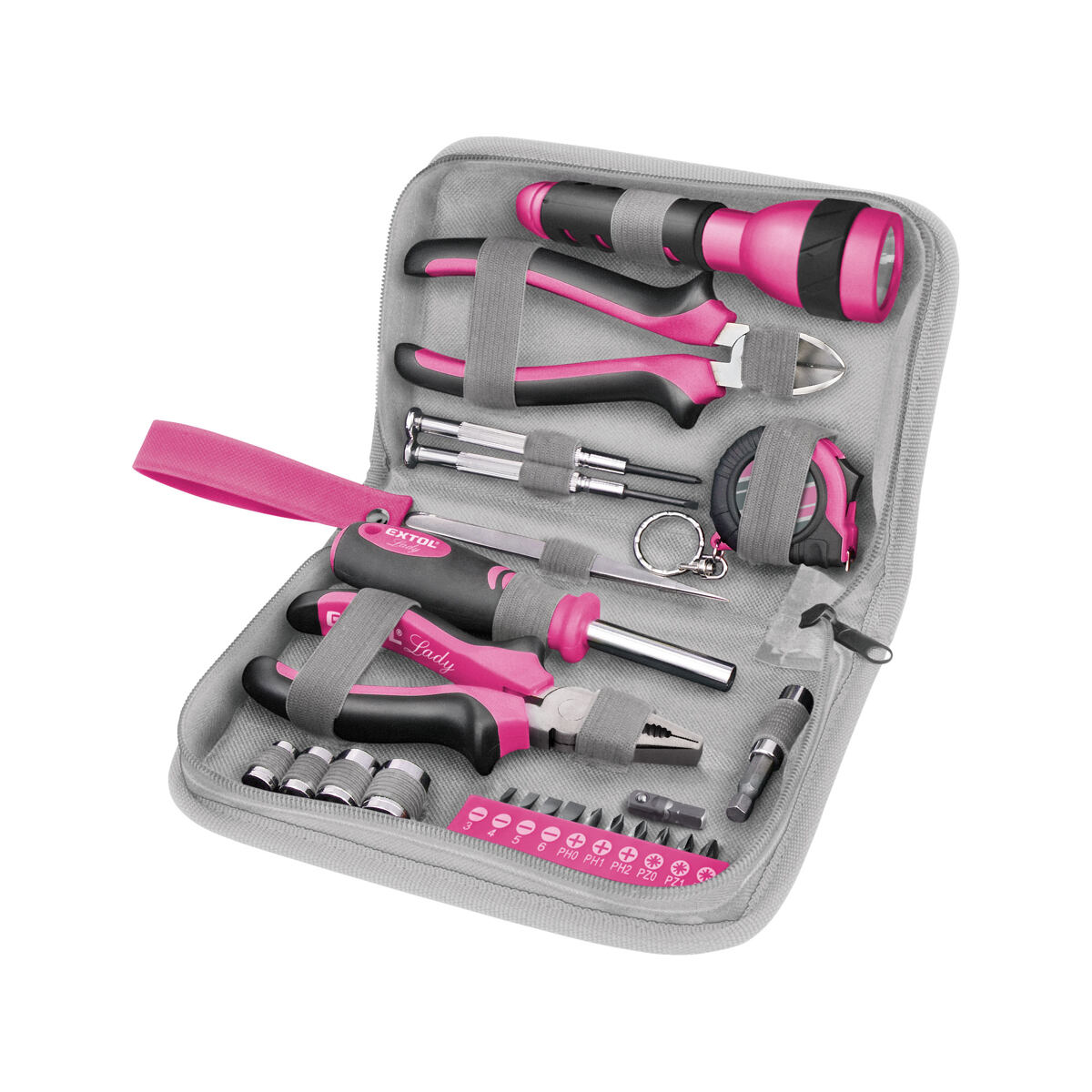 Extol Lady 1/4" női szerszámkészlet, 23 db