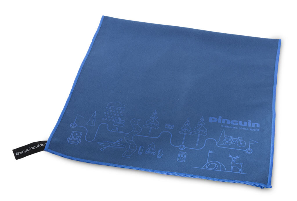 Pinguin Micro Towel L törölköző – Térkép szín sötétkék