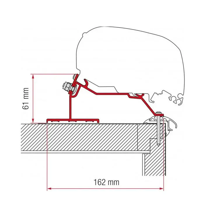 Adapter Caravan Roof-hoz, Fiamma F65/F80 árnyékolókhoz hossz 290 cm