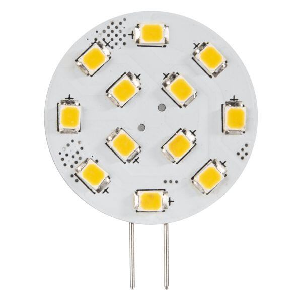 LED izzók David Communication Illuminants CRI 90+ bázis G4 világítási szög 125° egyenértékű teljesítmény 25 W átlagos 30 mm fogyasztás 2 W fényerősség 180 lm