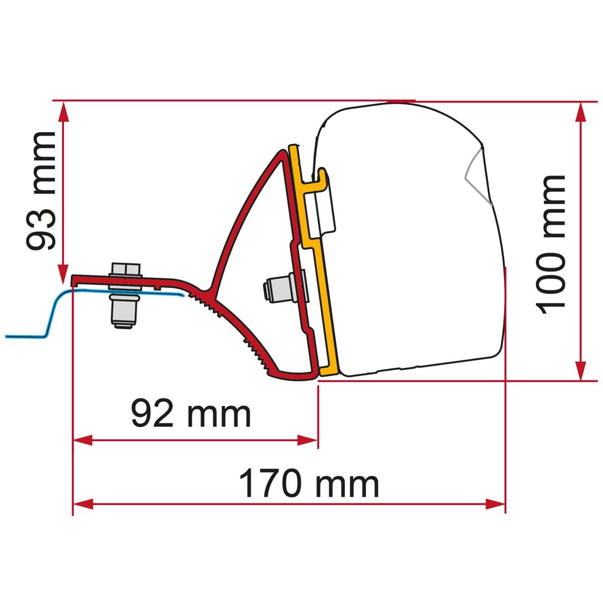 Adapter Fiamma Kit F43van árnyékolóhoz, Renault Trafichoz