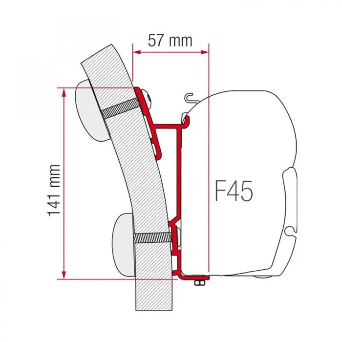 Adapter Hymer S-E Klasse-hoz, Fiamma F45 árnyékolókhoz hossz 450 cm