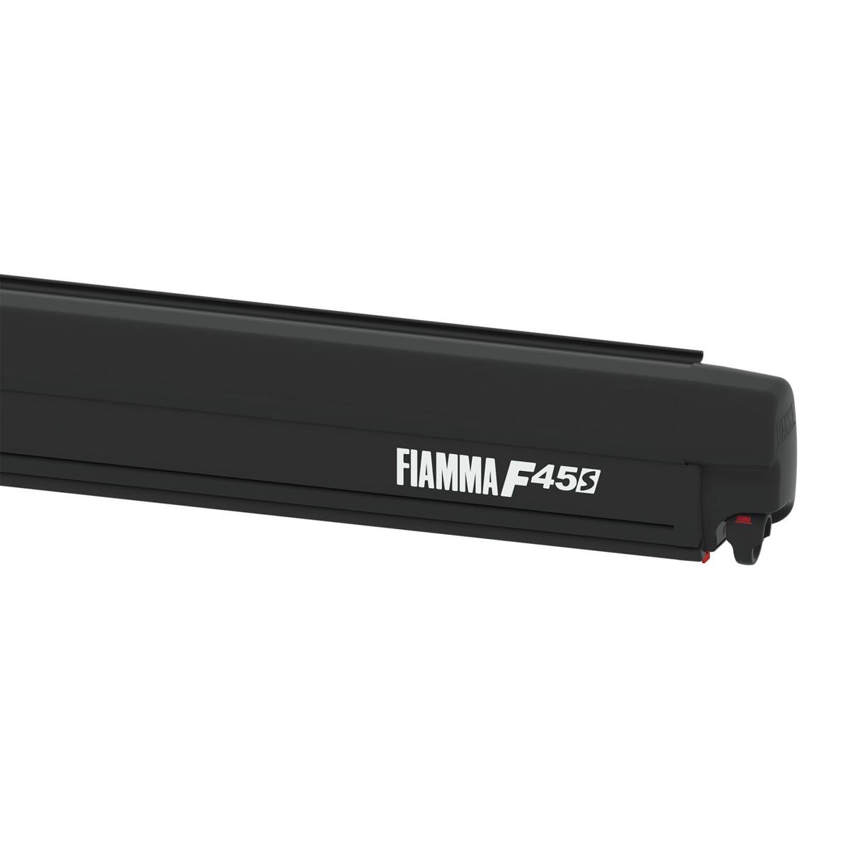 Fiamma F45S árnyékoló adapterek nélkül, fekete tok, szürke ponyva hossz 425 cm