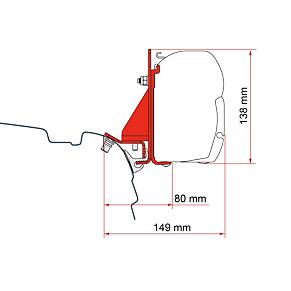 Adapter VW T5, T6 Brandrup sínnel a Fiamma F45S napellenzőkhöz