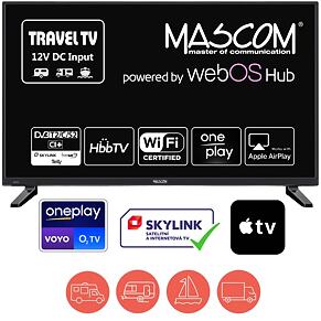 Televízió Mascom TVMC22TFW11 22″, 12 V DC, WebOS, DVB-T2/S2