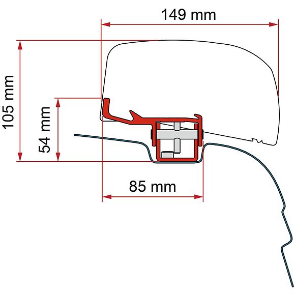 Adapter a VW T5, T6 és Fiamma F40van árnyékolóhoz