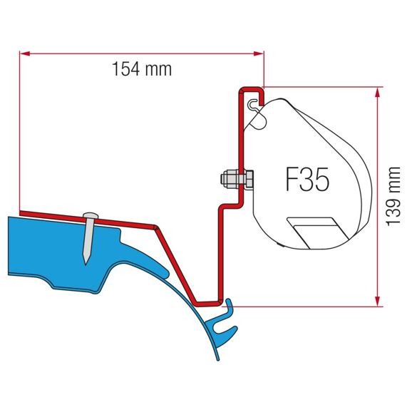 Adapter MB Vito Jules Verne járműhöz, Fiamma F35 árnyékolóhoz