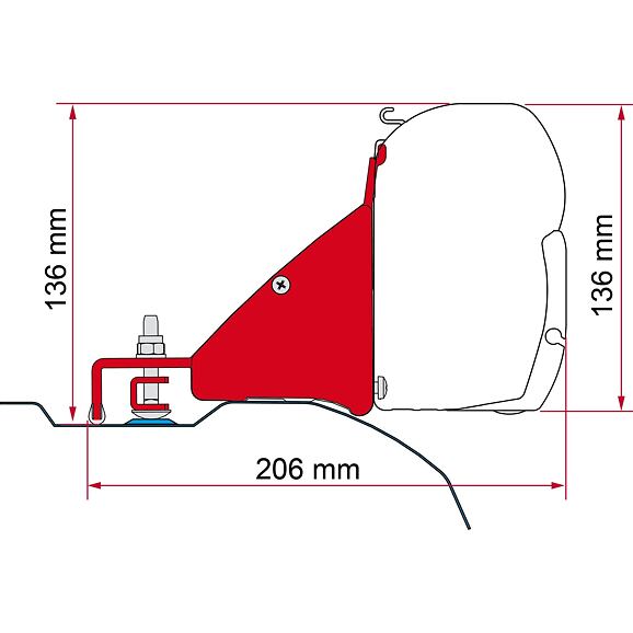 Adapterkészlet a Ducato/Jumper/Boxer L3H2 modellekhez a Fiamma F43/F45 napellenzőkhöz